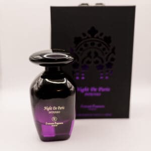 Perfume bottle with elegant black box.