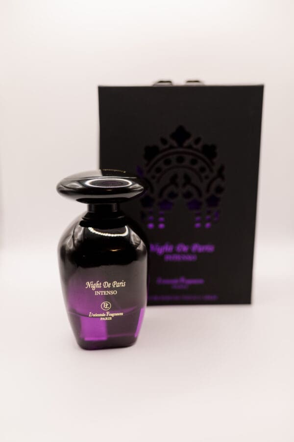 Perfume bottle with elegant black box.