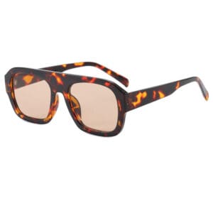 Tortoiseshell sunglasses with brown tinted lenses.